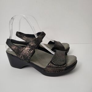DANSKO Sonnet Shimmer Black Sandals Womens 7.5 8 EU 38 9845500200 Comfort Shoes